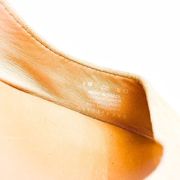 Tory Burch Tan Suede Peep Toe Wedge Slingback Sandals Size 8 - Picture 2 of 7